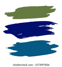 Set Of Hand Drawn Colorful Grunge Brushes. White Artistic Dirty Canva. Ink Grunge Design. Yellow Brush Painting. Watercolor Background. Blue Distress Logo. Batik Brush.