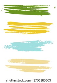 Set Of Hand Drawn Colorful Grunge Brushes.  Vector illustration. Art creative modern abstract vector.
