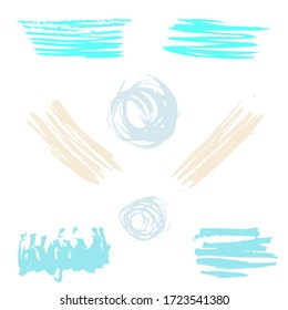 Set Of Hand Drawn Colorful Grunge Brushes. Watercolor Vintage. Art creative modern abstract vector.