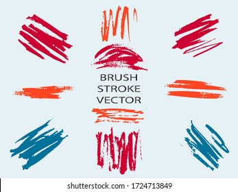 Set Of Hand Drawn Colorful Grunge Brushes.  Vector illustration. Art creative modern abstract vector.