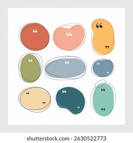 Set of hand drawn comic speech bubbles. Vector doodle blank design elements.
