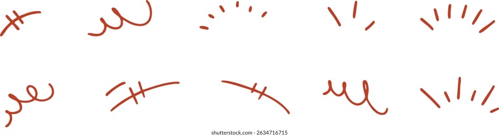 set of hand drawn comic symbol icon