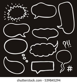 Set of Hand Drawn Comics Style Speech Bubbles