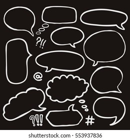 Set of Hand Drawn Comics Style Speech Bubbles