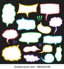 Set of Hand Drawn Comics Style Speech Bubbles