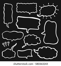 Set of Hand Drawn Comics Style Speech Bubbles