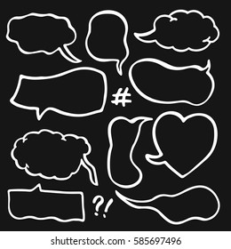 Set of Hand Drawn Comics Style Speech Bubbles