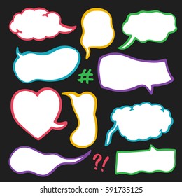 Set of Hand Drawn Comics Style Speech Bubbles