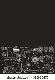 Set of hand drawn cookware. 
