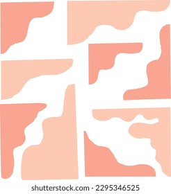 Set of hand drawn corner aesthetic element design vector. All graphic item are isolated
