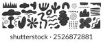 Set of hand drawn crayon or charcoal organic shape. Grunge vector illustration.