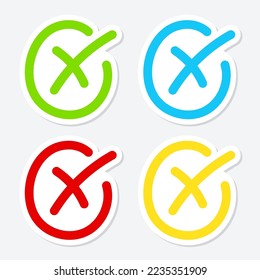 Set of hand drawn Cross Mark