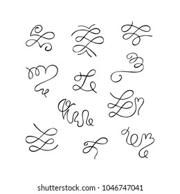 Set Hand Drawn Curls Element Vector Stock Vector (Royalty Free ...