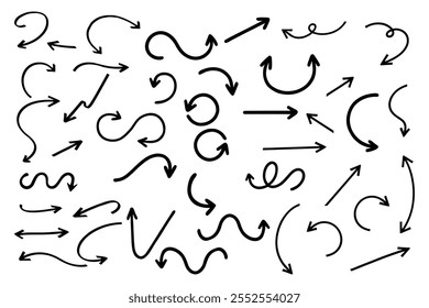 A Set of Hand Drawn Curvy Arrows