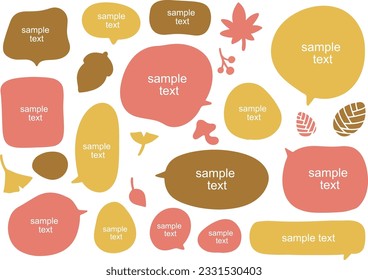 Set of hand drawn cute autumn motifs and frames