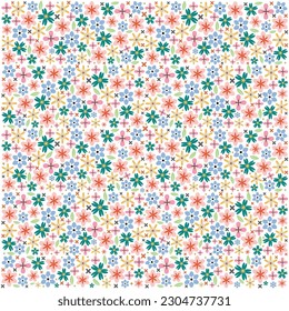 Set of hand drawn daisy flower on white background, vector illustration. Cute floral print. floral and shapes seamless pattern set. Modern exotic design for paper, cover, fabric, interior design.