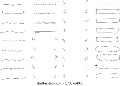 set of hand drawn decorations for text.