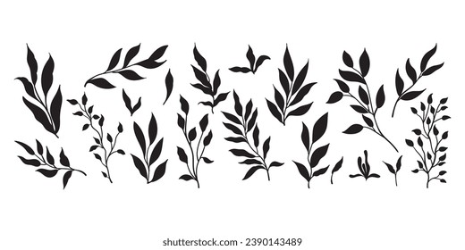 Set of hand drawn decorative elements. Vector illustration	