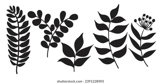 Set of hand drawn decorative elements. Vector illustration