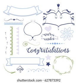 set of hand drawn decorative elements
