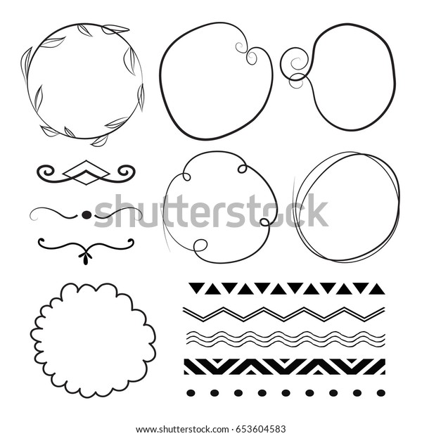 set of\
hand drawn decorative elements for greeting and invitation cards.\
text decoration. vector design\
elements