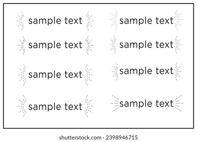 A set of hand drawn decorative illustrations of attention sign ,frame ,text ,decoration ,line ,notice ,surprise ,care. Vector illustration isolated on white background.
