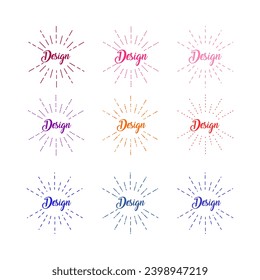 A set of hand drawn decorative illustrations of attention sign ,frame ,text ,decoration ,line ,notice ,surprise ,care. Vector illustration isolated on white background.