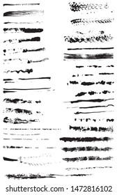 Set of hand drawn decorative textured lines. Vector Illustrations isolated on white background