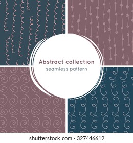 Set of hand drawn decorative vector abstract pattern