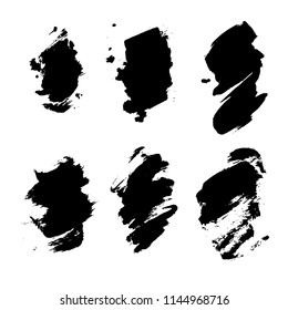 Set of hand drawn design elements. Vector collection of black ink spots.