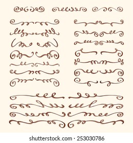 Set of Hand Drawn Design Elements. Vector Illustration.
