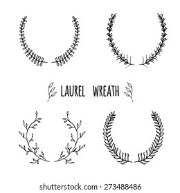 Set of hand drawn design elements. Vector illustration