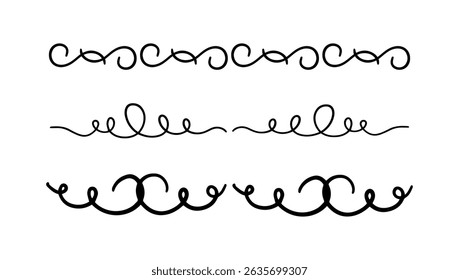 Conjunto de caligrafía divisor dibujado a mano para Elementos decorativos