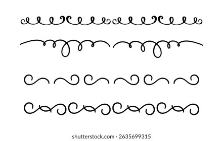 Set of hand drawn divider calligraphic for decorative elements