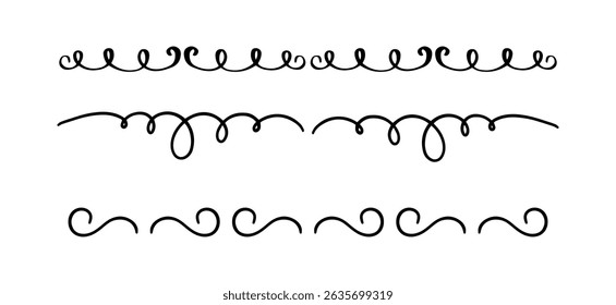 Set of hand drawn divider calligraphic for decorative elements