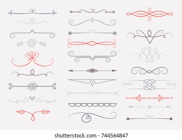 set of hand drawn dividers. vector design elements