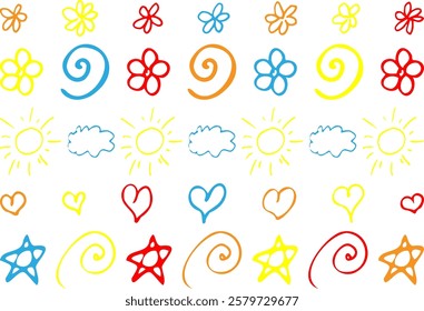 Set of hand drawn dividing for  greeting card letter Garland with hanging hearts Red silhouette brush strokes isolated on white background Childish doodle cribble dividers