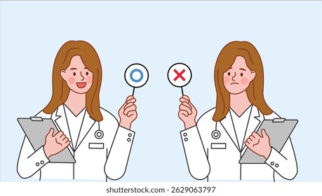 
Conjunto de médico desenhado à mão com rosto diferente