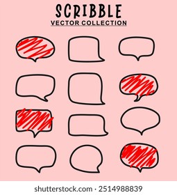 Set of hand drawn doodle abstract scribble. Vector design elements.