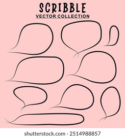 Set of hand drawn doodle abstract scribble. Vector design elements.
