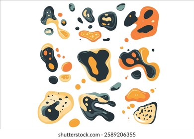 Set of hand drawn doodle abstract shapes. Vector illustration.