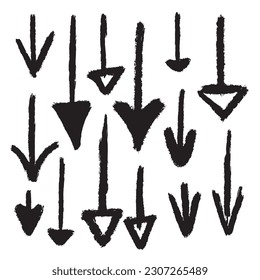 Set of Hand Drawn Doodle Arrows  Isolated on White Background