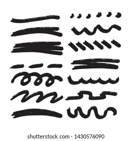 Set of hand drawn doodle dividers and borders. Vector Illustration.