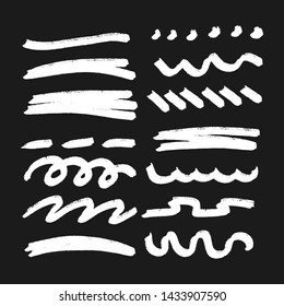 Set of hand drawn doodle dividers and borders. Vector Illustration.