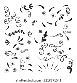 set of Hand drawn doodle elements for concept design isolated on white background. vector illustration.