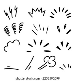 set of Hand drawn doodle expression sign for concept design isolated on white background. vector illustration.