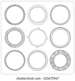 Set of hand drawn doodle frames 