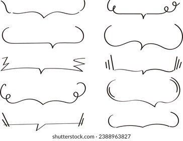 Set of hand drawn doodle frames. Isolated on white background.