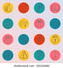 Set of hand drawn, doodle icons. Business, crowdfunding, investment, fundraising concept.