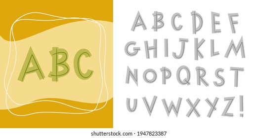 Set of hand drawn doodle letters. Kids alphabet for design, posters, banners, advertising posters, alphabet. Font for children projects. Vector illustration.